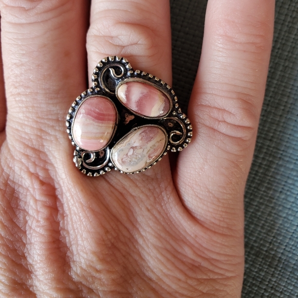 New Rhodochrosite 925 Silver Ring. - Picture 3 of 10